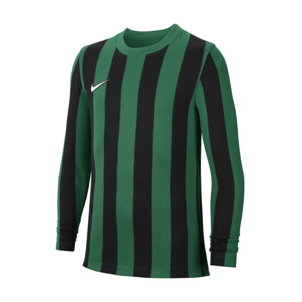 Nike Striped Division IV Voetbalshirt Lange Mouwen Kids Groen Zwart