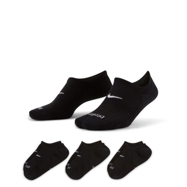 Nike Everyday Plus Cushioned Enkelsokken 3-Pack Dames Zwart Wit