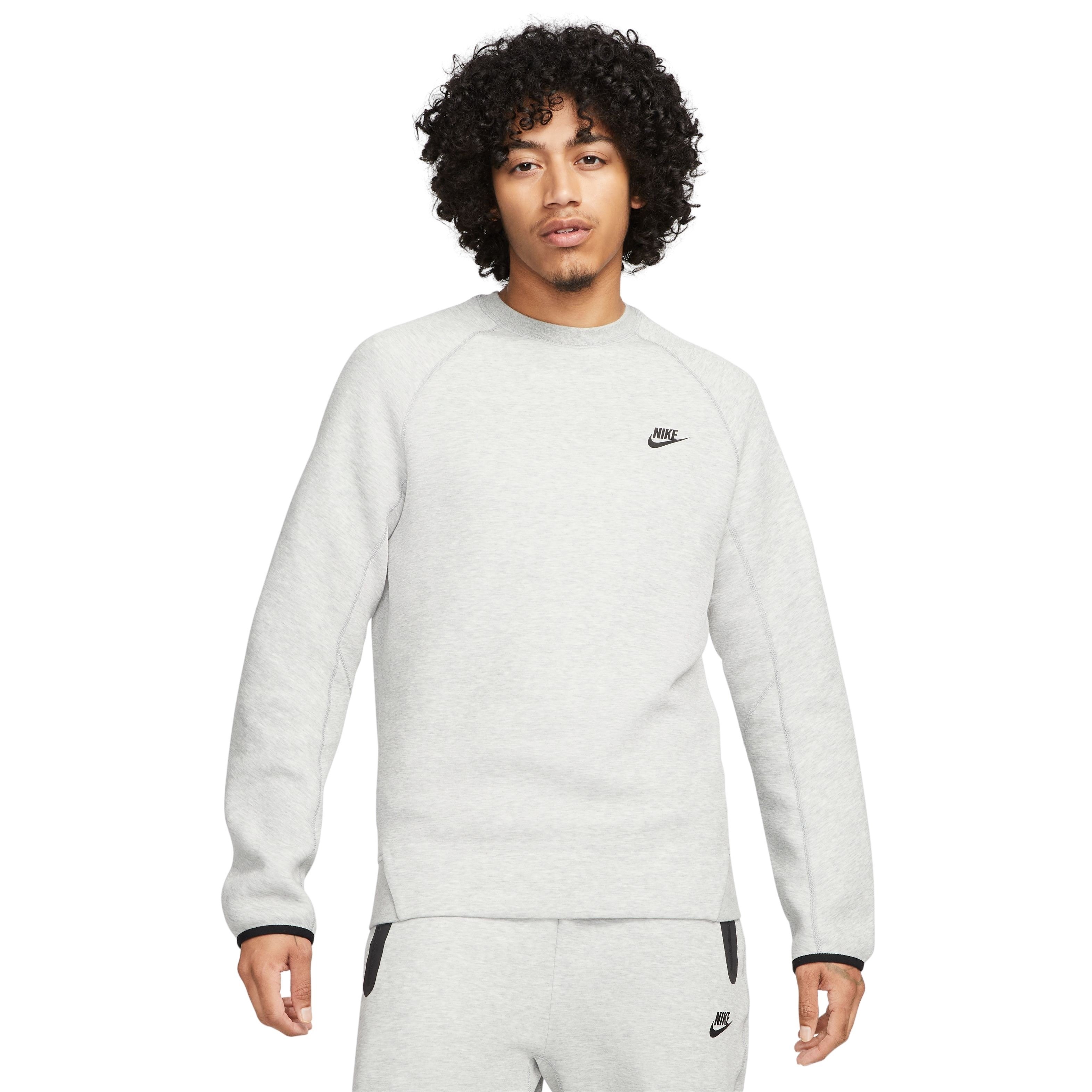 Nike Tech Fleece Sportswear Crew Sweater Lichtgrijs Zwart