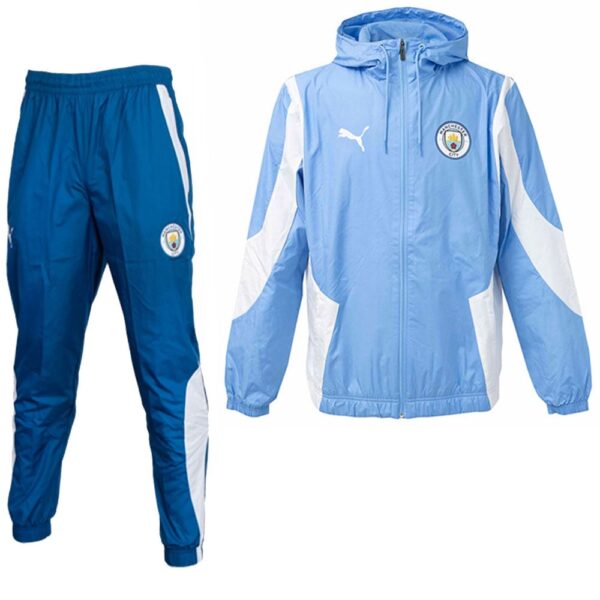PUMA Manchester City Pre-Match Anthem Trainingspak 2023-2024 Lichtblauw Blauw Wit