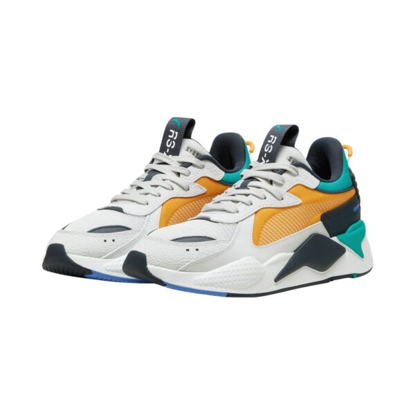 PUMA RS-X Sneakers Hard Drive Lichtgrijs Oranje Turquoise Wit Donkergrijs Blauw
