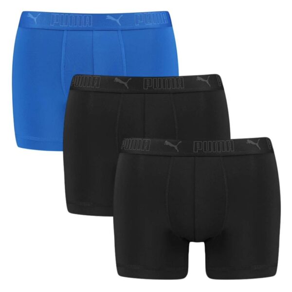 PUMA Boxershorts Microfiber 3-Pack Blauw Zwart